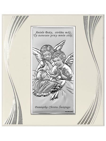 Panel Aniołki nad dzieciątkiem 6468SF/2X Pamiątka Chrztu Świętego, 21x23