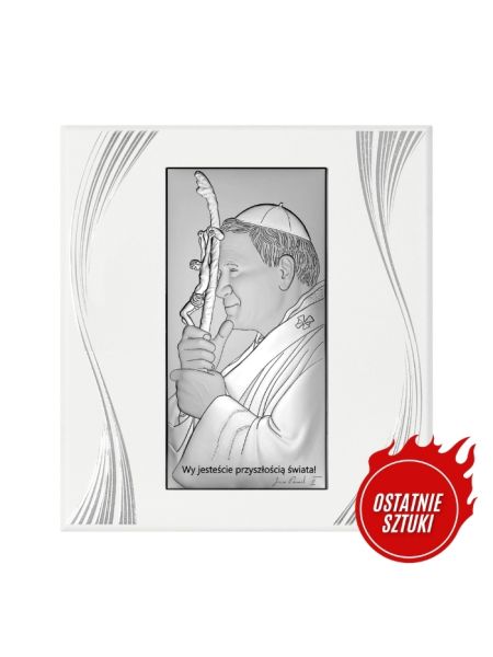 *Obrazek Św. Jan Paweł II NA JASNYM DREWNIE 6744F