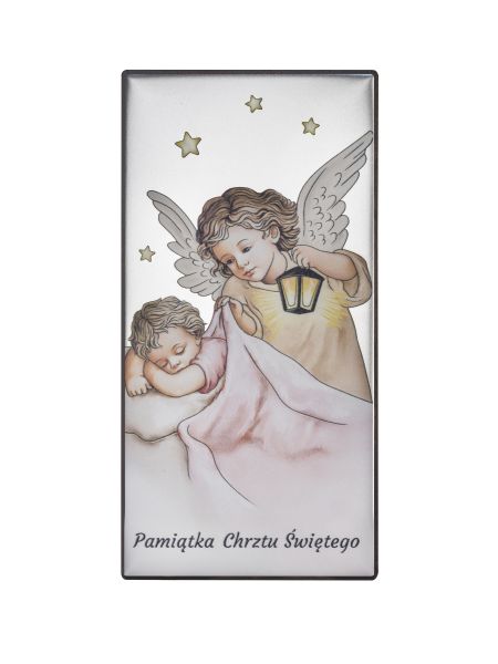 Obrazek Aniołek Pamiątka Chrztu Świętego CU039/3R, 12x24
