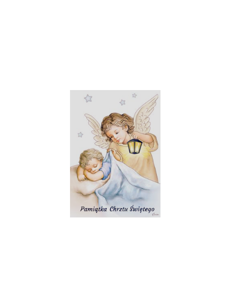 Aniołek Pamiątka Chrztu Świętego CU123/1C, 7 x11
