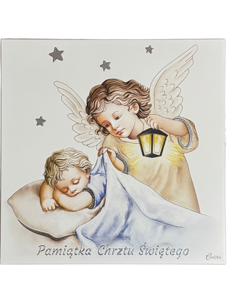 Pamiątka Chrztu Świętego Aniołek CU150/2C, 20x20