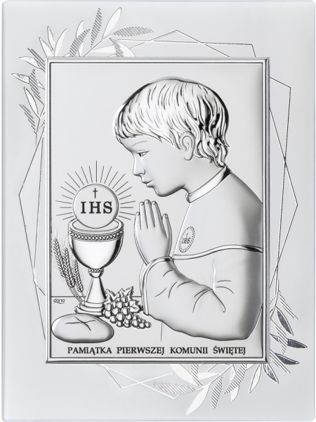 Obrazek Pamiątka Pierwszej Komunii Świętej NA OZDOBNYM PANELU DS04FO/2O, 15x20 @