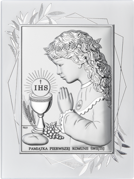Obrazek Pamiątka Pierwszej Komunii Świętej NA OZDOBNYM PANELU DS04FO/2A, 15x20 @