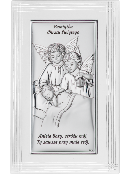Obrazek Pamiątka Chrztu Świętego NA OZDOBNYM PANELU DS21F/2, 12x19 @