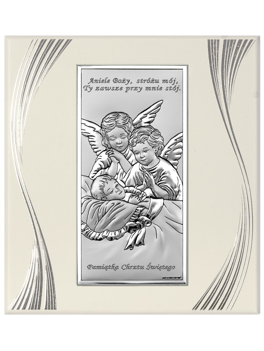 Panel Aniołki nad dzieciątkiem 6468SF/2X Pamiątka Chrztu Świętego, 21x23