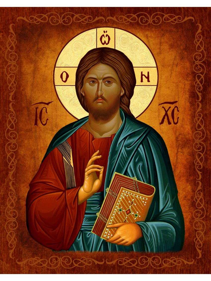 Ikona prosta Chrystus Pantokrator IKPA-18, 10x13